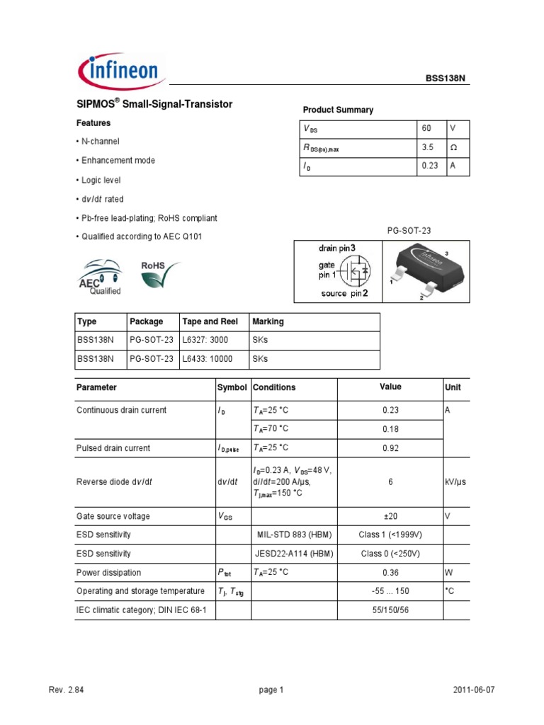 thumbnail image 2 of Infineon BSP135 SIPMOS Small-Signal Transistors - SOT223 Package (5 Pieces) 2 of 3