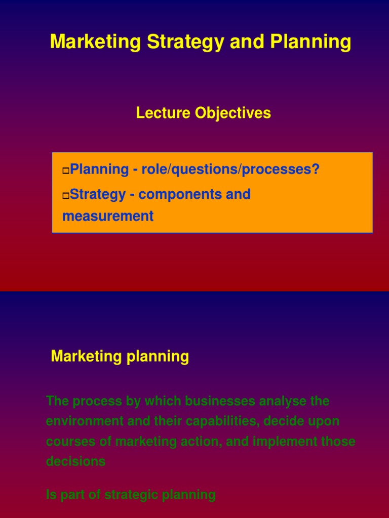Marketing Strategy and Planning | PDF | Strategic Management | Marketing