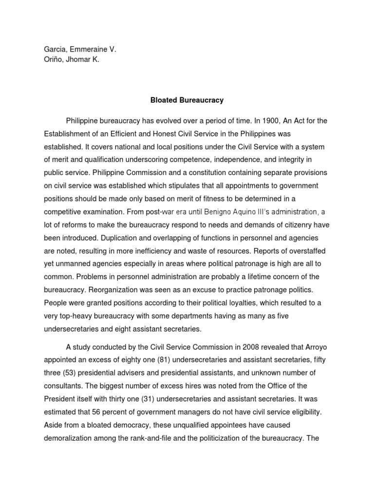 Bloated Bureaucracy PDF Civil Service Bureaucracy