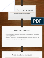 Ethical Dilemma: Management Ethics and Corporate Leadership