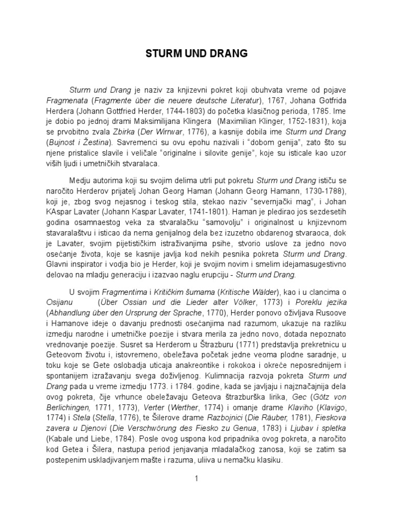 Sturm Und Drang PDF