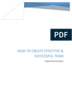 How To Create Effective & Successful Team: Organizational Report