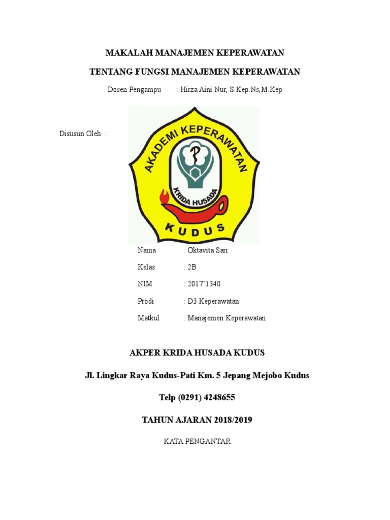 Makalah Fungsi Manajemen Keperawatan