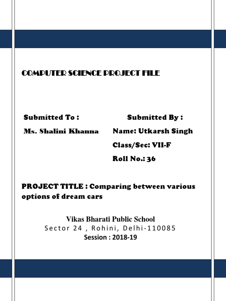 Dream Car Comparison Project Report | PDF