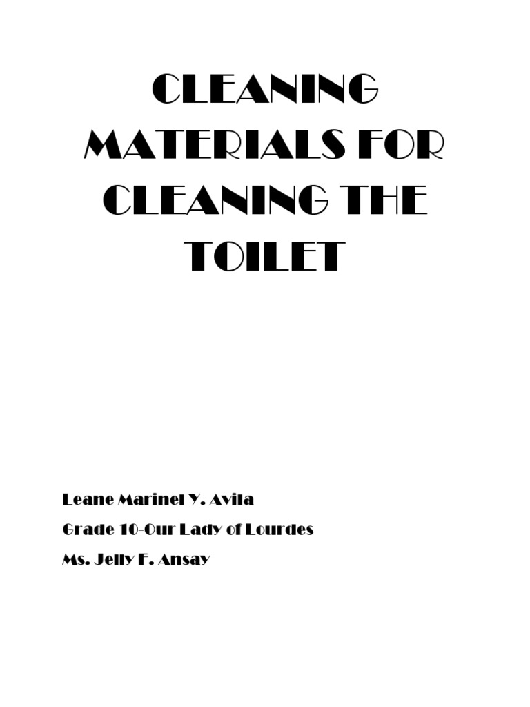 Cleaning Materials For Cleaning The Toilet PDF Towel Surfactant
