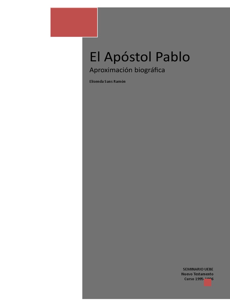El Apóstol Pablo Pdf Pablo El Apóstol Judios