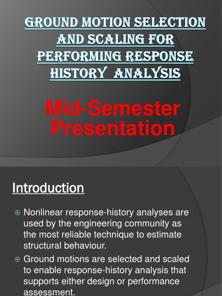 Ground Motion Selection and Scaling For Performing Response | PDF ...