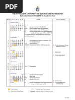 The Hong Kong University of Science and Technology Calendar Dates in The 2018-19 Academic Year