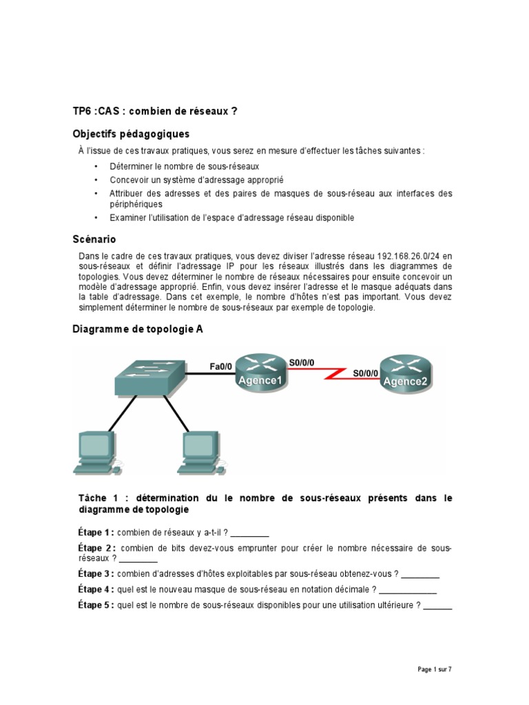 Tp6 Configuration Routeurs Cisco Packet Tracer | PDF | Topologie de ...