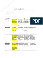 Rubric For Entertainment Writing