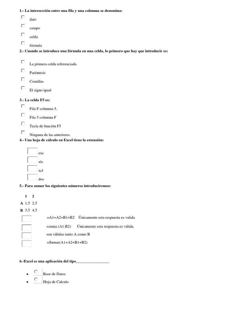 Examen Básico de Excel 2013 | PDF | Microsoft Excel | Hoja de cálculo