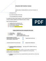 Estructura del macizo rocoso: litología, estado, estructuras primaria y secundaria