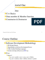 IEG 3080 Tutorial One: Course Outline C++ Basics Data Member & Member Function Constructor & Destructor