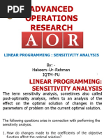 3. Linear Programming-Senstivity Analysis Hakeem Ur Rahman