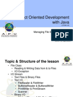 Object Oriented Development With Java: Managing File IO