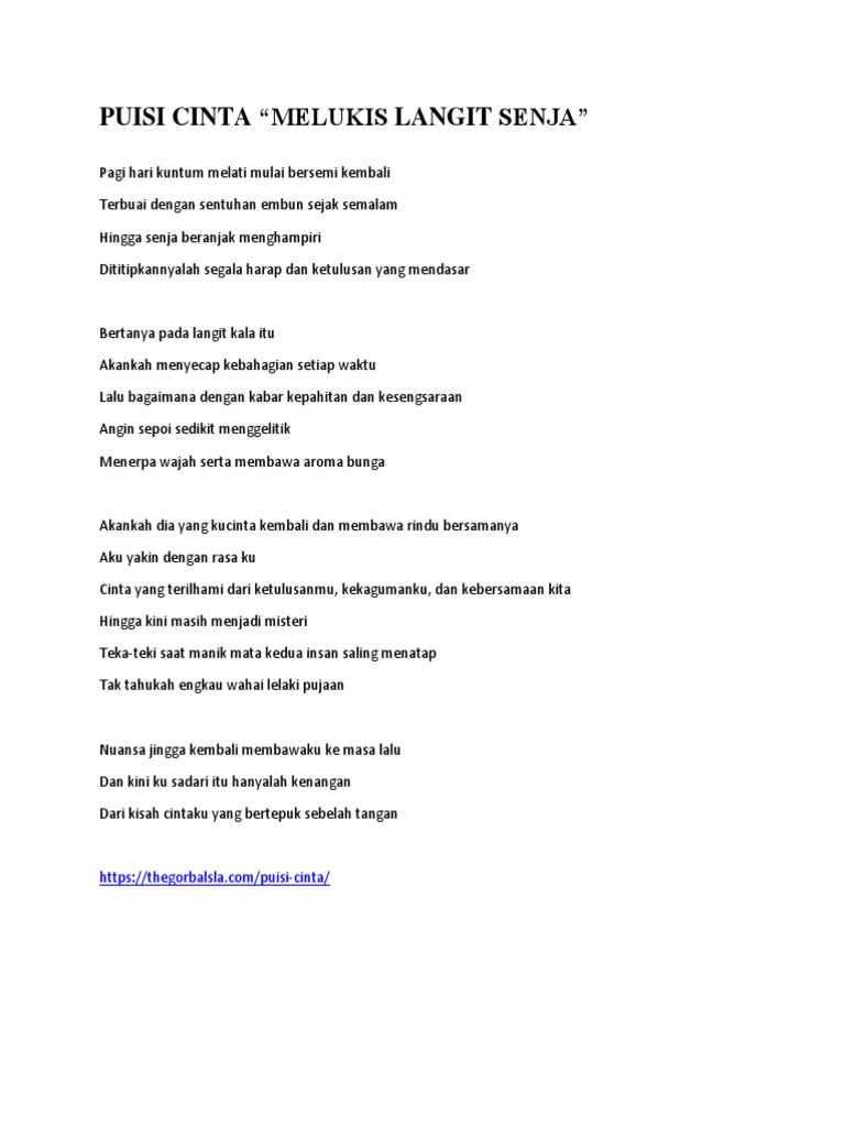 Puisi Cinta Bertepuk Sebelah Tangan Puisi Cinta Bertepuk Sebelah Tangan