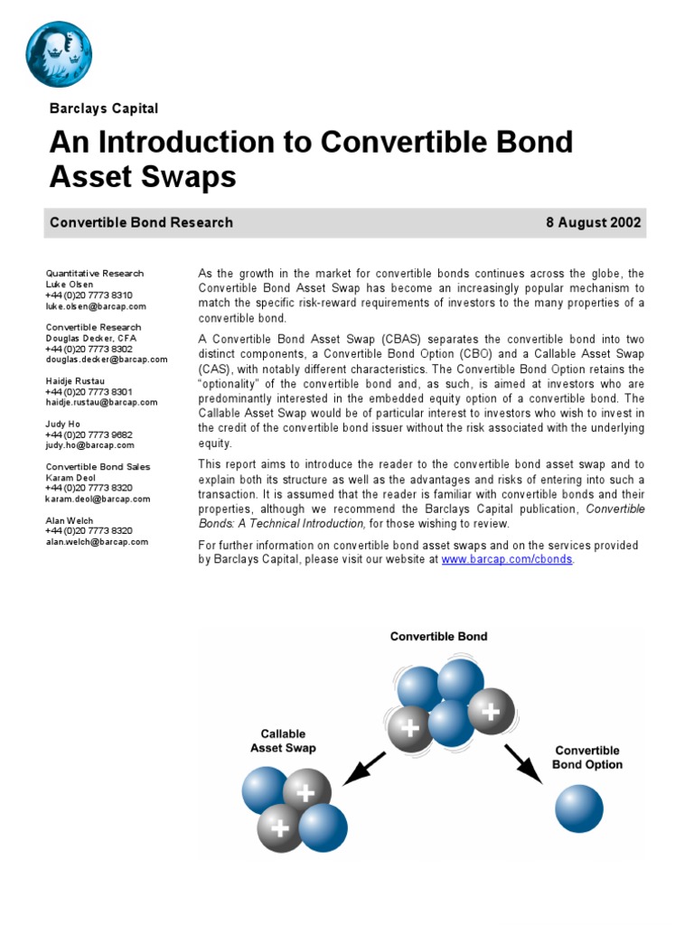 Convertible Bond Asset Swaps Convertible Bond Bonds (Finance)