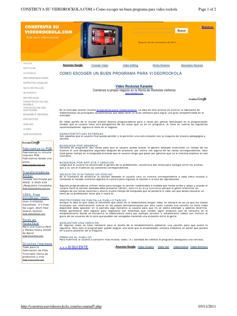 Como Escoger Un Buen Programa para Videorockola | PDF | Youtube | Software