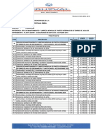 Cotizacion Limpieza Industrial Alcohol Mayo - Octubre 2019