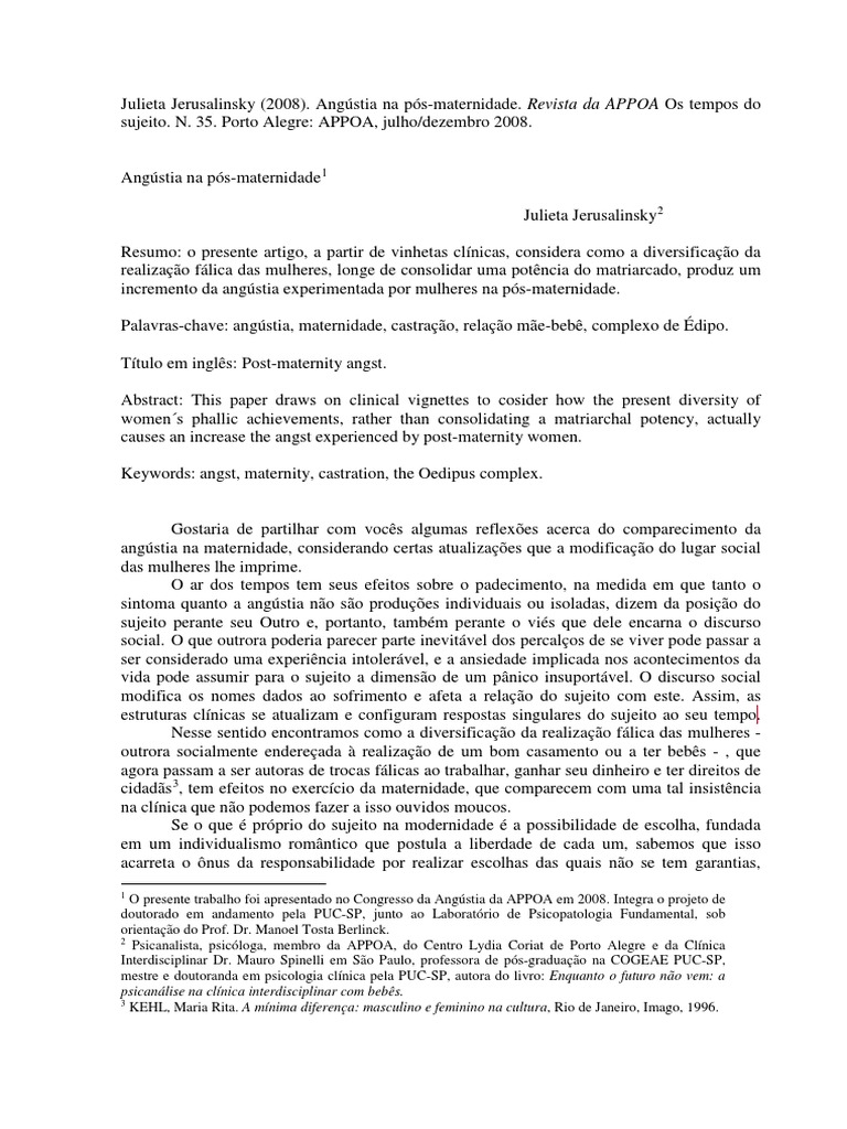 Clínica Da Angústia 1, PDF, Jacques Lacan
