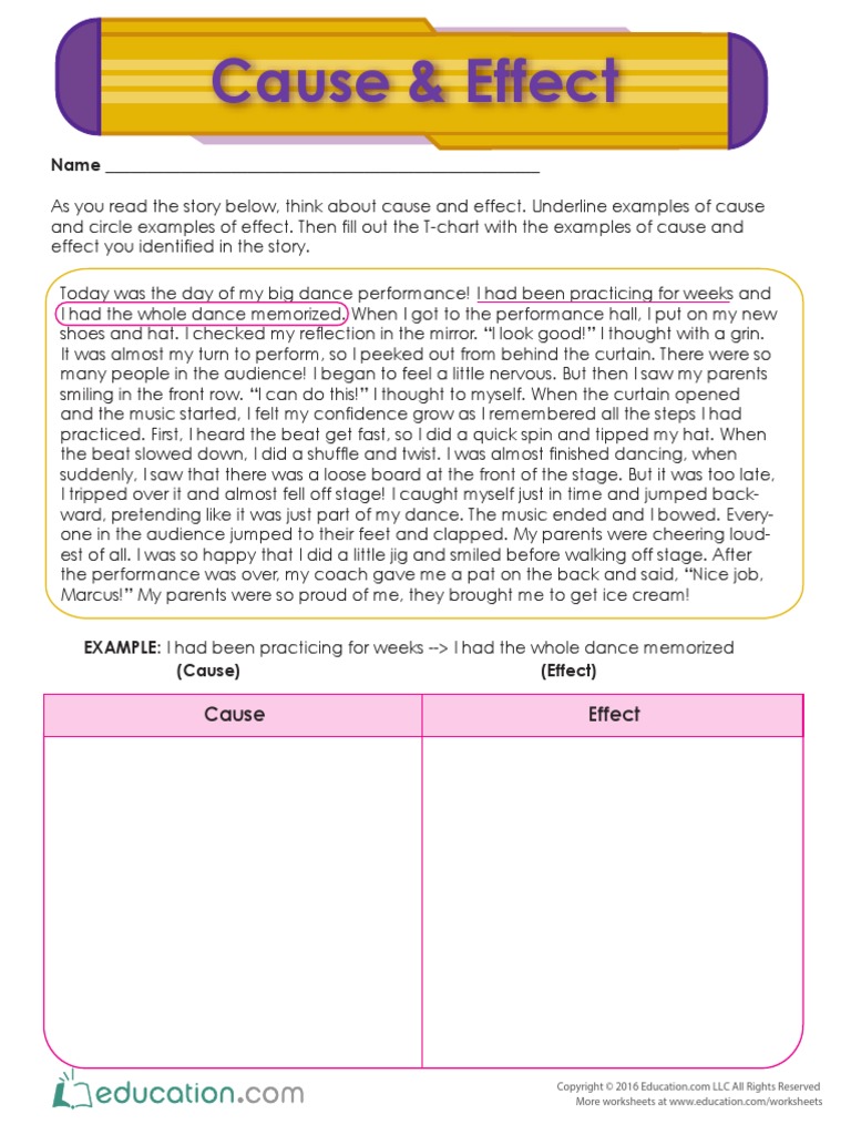 Cause & Effect: Name | PDF