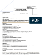 Evaluación de entrada Fundamento de Algoritmos