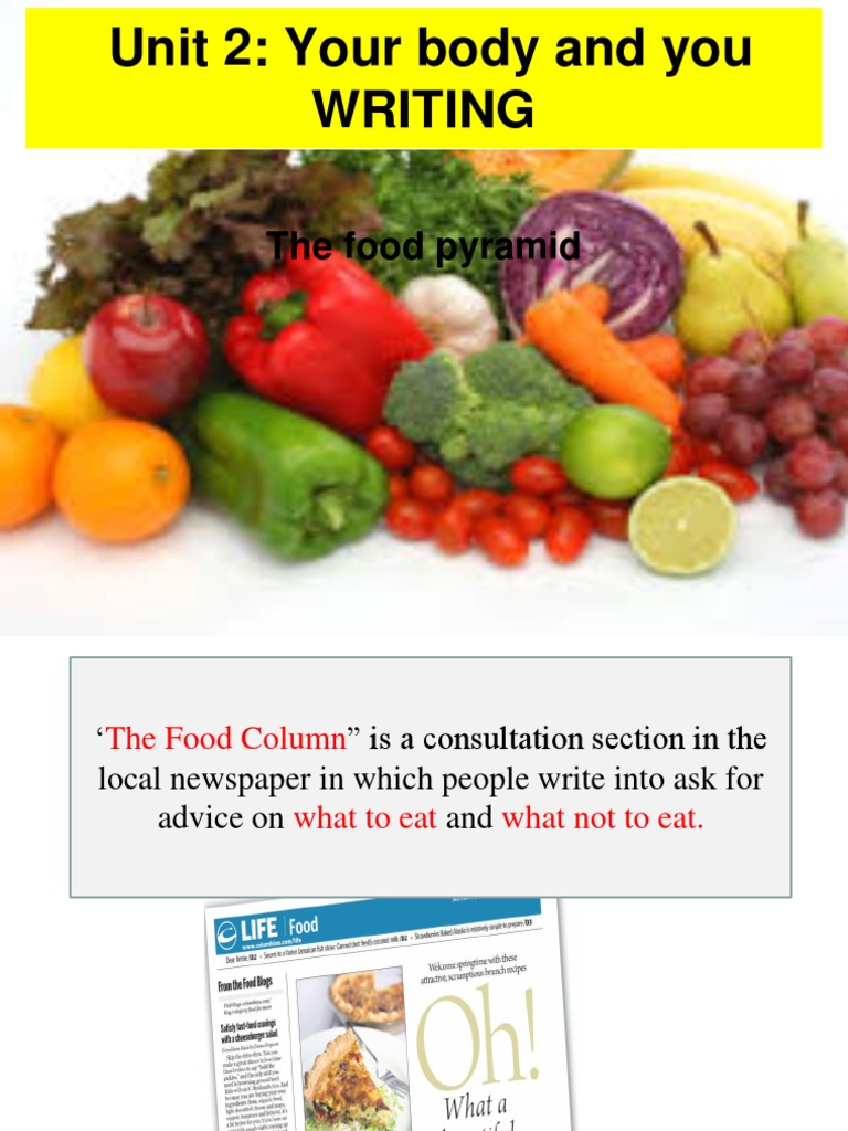 Unit 2: Your Body and You Writing: The Food Pyramid | PDF