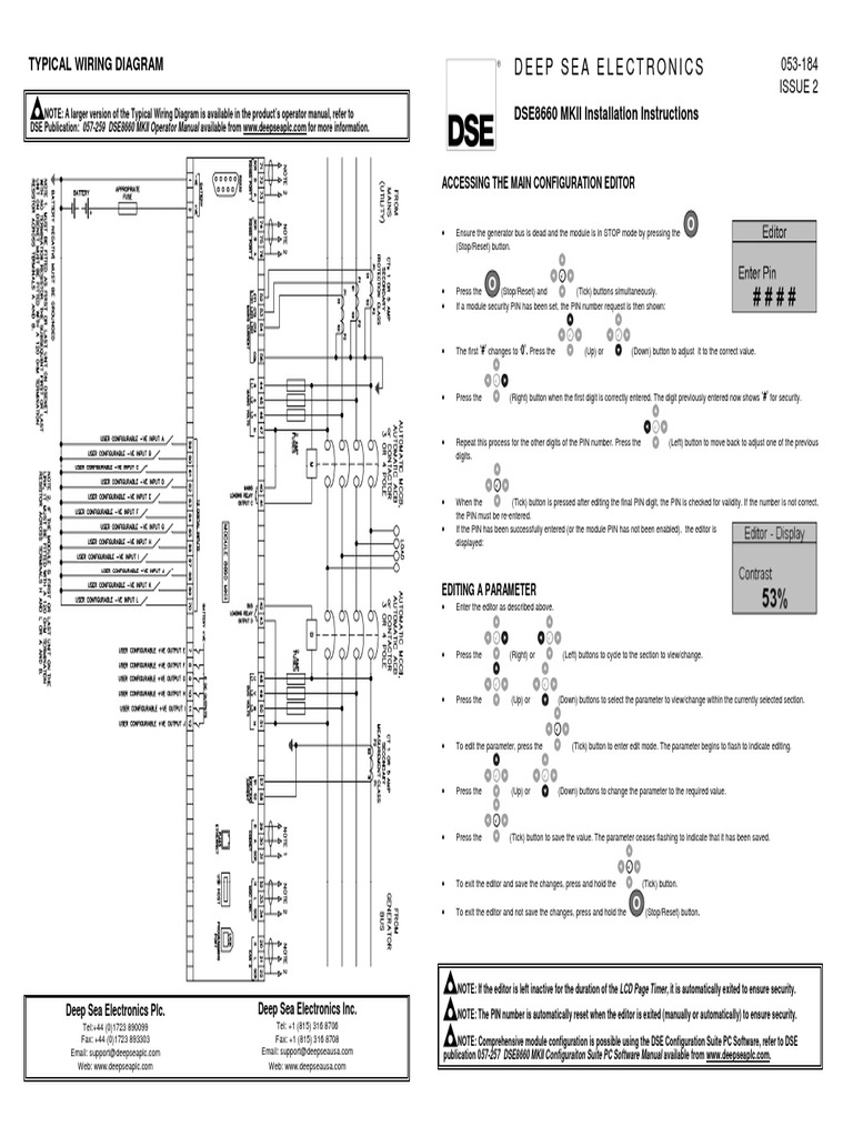 Deep Sea Electronics: Typical Wiring Diagram DSE8660 MKII Installation