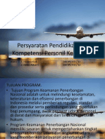 Persyaratan Pendidikan dan Kompetensi Personil Keamanan Penerbangan