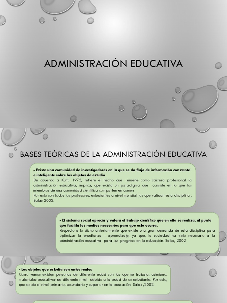 Fundamentos de la Administración Educativa | PDF | Paradigma | Teoría