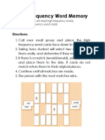 High Frequency Word Memory