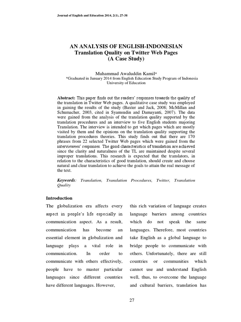 en An Analysis of English Indonesian Transl | PDF | Translations ...