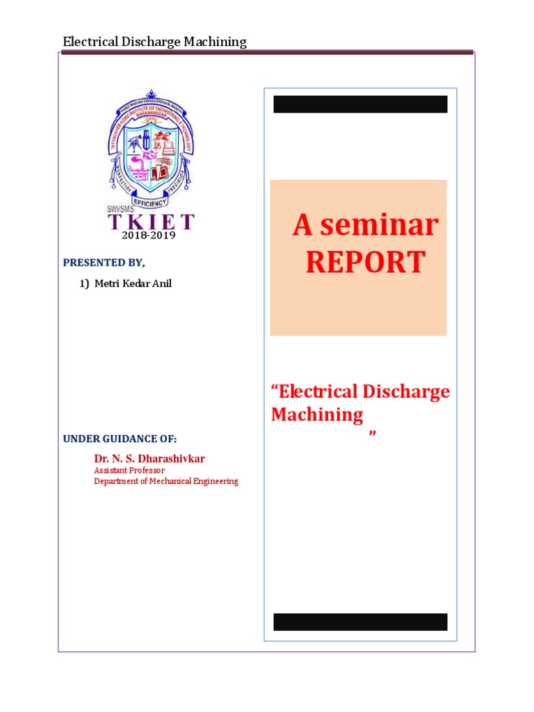 Overview of Electrical Discharge Machining | PDF | Machining ...
