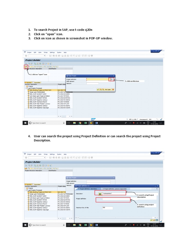 Search Projects Using T-Code CJ20N | PDF