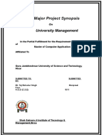 Major Project Synopsis: University Management