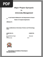 Major Project Synopsis: University Management