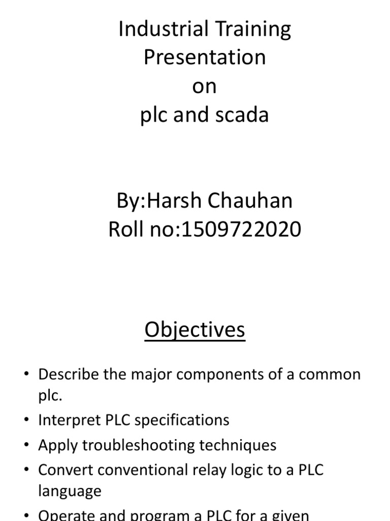 PLC and SCADA Industrial Training Guide | PDF | Programmable Logic ...