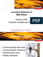 Effective Delivery of Bad News