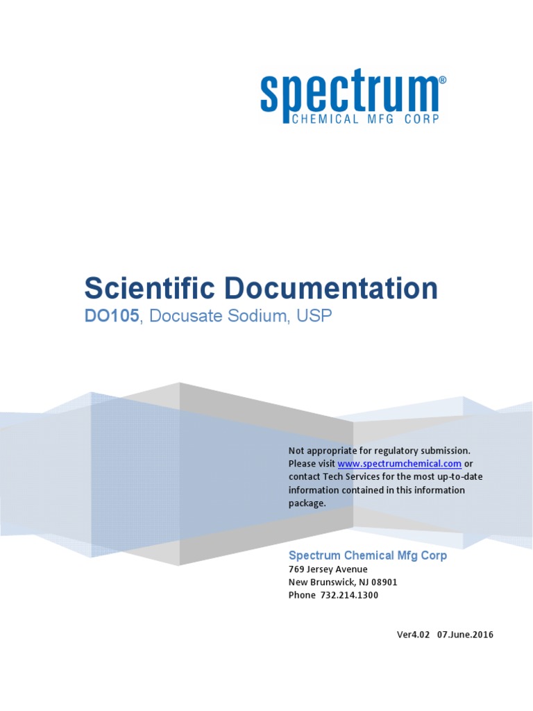 Scientific Documentation: DO105, Docusate Sodium, USP | PDF | Personal ...