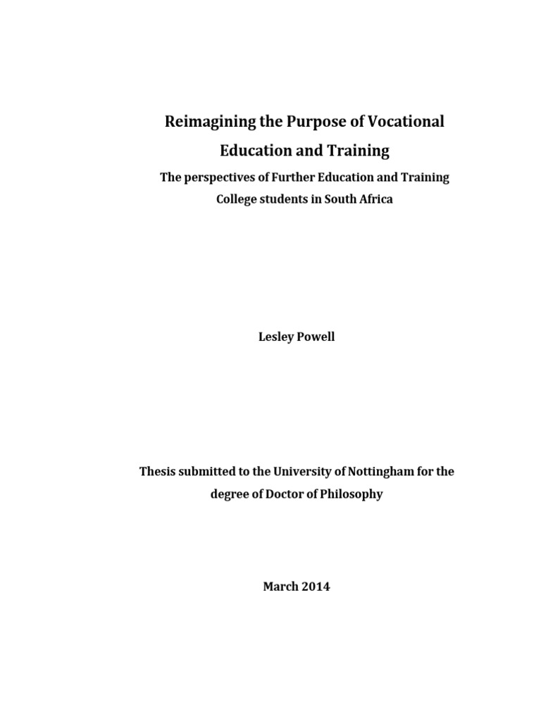 vocational education thesis