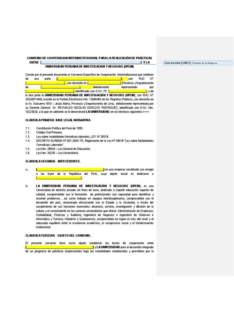 Modelo Convenio Interinstitucional Pdf Universidad Ingeniería
