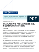 Evaluation and Preparation of Claims in Construction Contracts