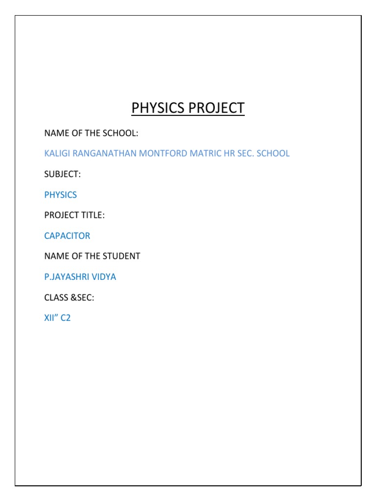 Physics Project | PDF