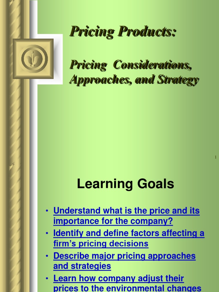 Major Pricing Strategies and Considerations | PDF | Pricing | Prices