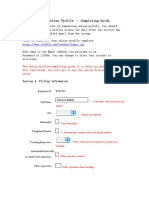 Online Profile - Completing Guide