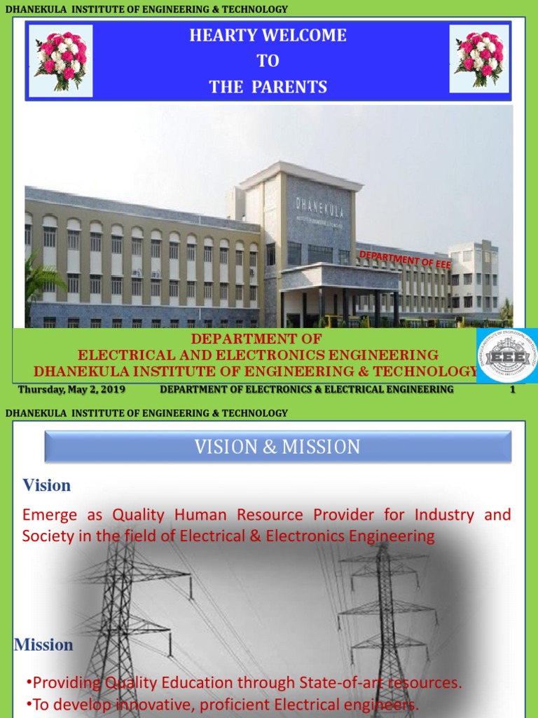Dhanekula EEE Department Overview | PDF