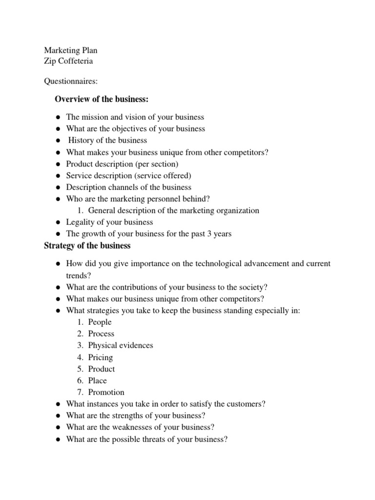 Comprehensive Marketing Plan for Zip Coffeteria | PDF