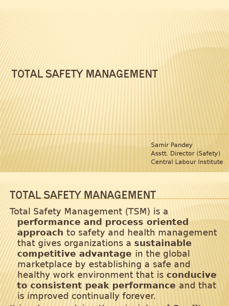 Total Safety Management PDF Safety Employment
