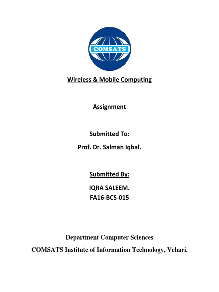 Assignment Wireless and Mobile Computing PDF | PDF | Diffraction ...