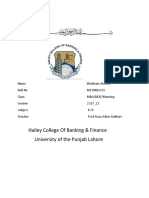 Hailey College of Banking & Finance University of The Punjab Lahore